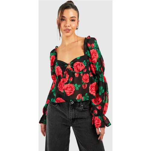 Blouse À Imprimé Rose - 38 - boohoo - Modalova