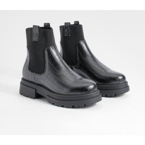Bottines Chelsea Croco - Pointure Large - 38 - boohoo - Modalova