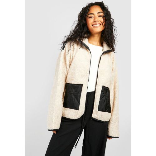 Veste Zippée En Polaire À Empiècement En Nylon - 36 - boohoo - Modalova