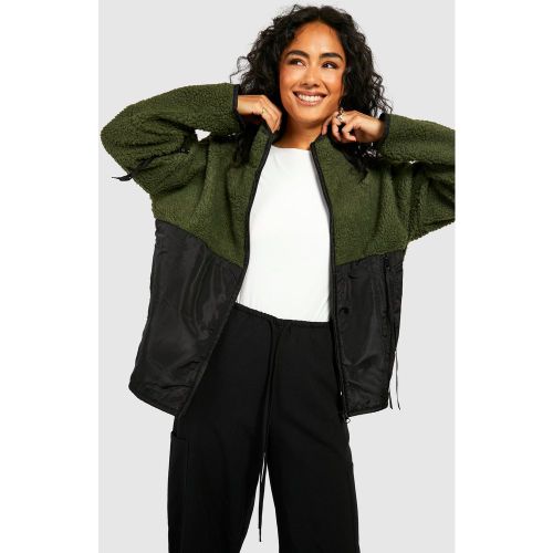 Veste Zippée En Polaire À Empiècement En Nylon - 36 - boohoo - Modalova