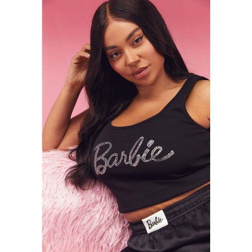 Barbie - Débardeur Court Strassé À Bretelles - 48 - boohoo - Modalova