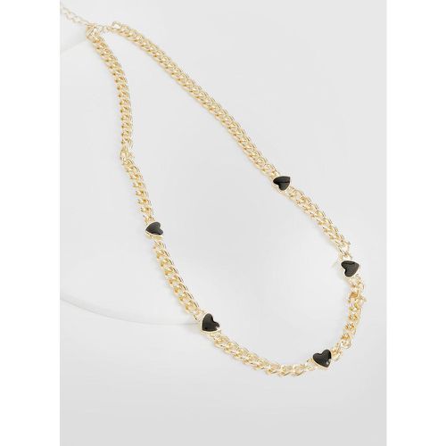 Collier En Chaîne Noire - One Size - boohoo - Modalova