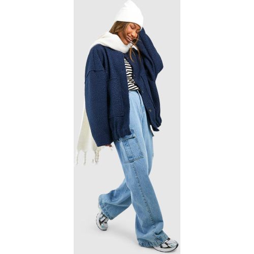 Bomber Oversize Effet Laine - 44 - boohoo - Modalova