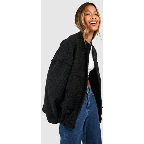 Bomber Oversize Effet Laine - 42 - boohoo - Modalova