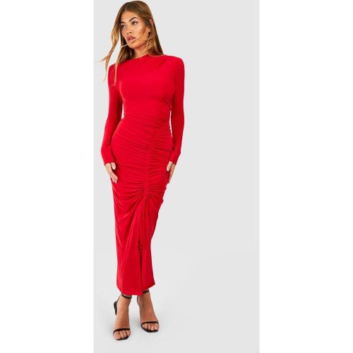 Robe Mi-Longue Froncée À Manches Longues - 38 - boohoo - Modalova
