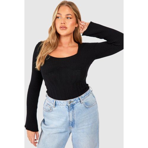 Grande Taille - Top Côtelé À Coutures Apparentes - Xxl - boohoo - Modalova
