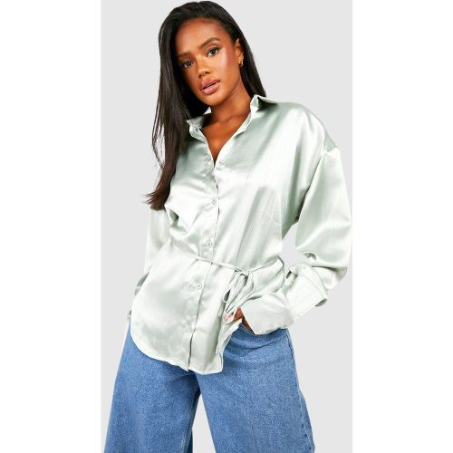 Chemise Satinée À Rayures Mé"Tall"isées - 34 - boohoo - Modalova