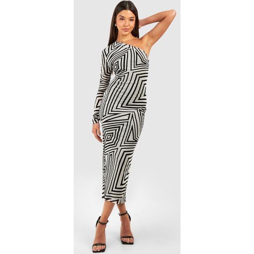 Robe Longue Asymétrique À Imprimé Aztèque - 36 - boohoo - Modalova