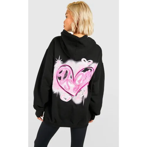 Sweat À Capuche Oversize À Imprimé Graffiti - S - boohoo - Modalova