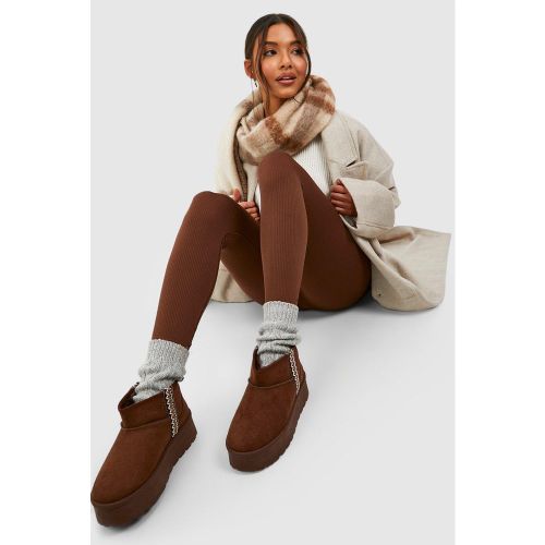 Bottes Brodées À Plateforme - 36 - boohoo - Modalova