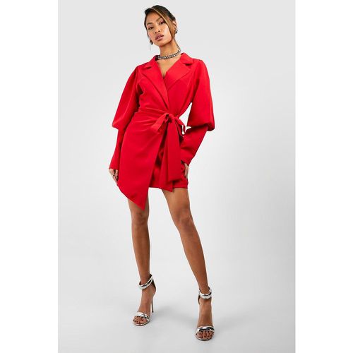 Robe Blazer Nouée À Manches Volumineuses - 40 - boohoo - Modalova