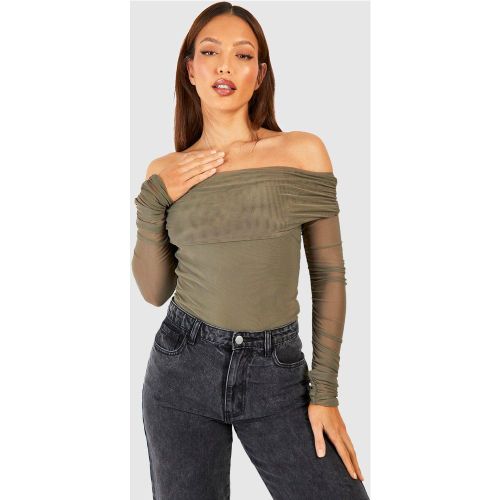 Tall" - Body En Tulle À Épaules Dénudées - 34 - boohoo - Modalova