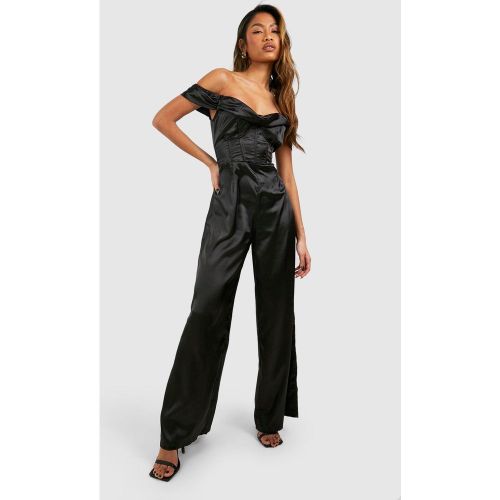 Combinaison Large Satinée À Manches Drapées - 36 - boohoo - Modalova