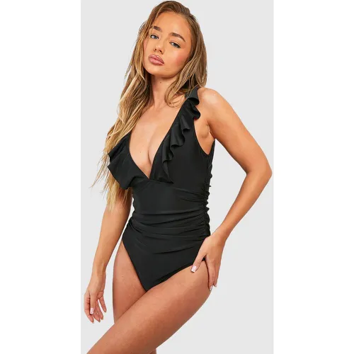 Maillot De Bain Une Pièce À Volants - 36 - boohoo - Modalova