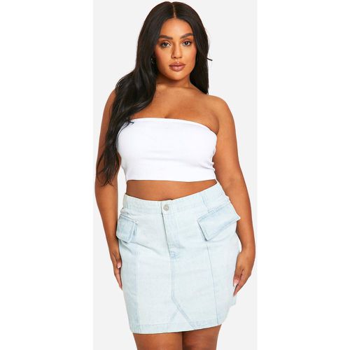 Grande Taille - Mini-Jupe En Jean - 50 - boohoo - Modalova