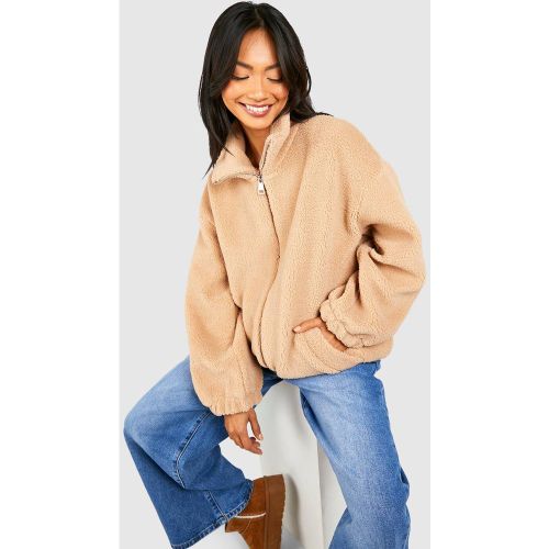 Veste Oversize À Col Cheminée En Polaire Épaisse - 36 - boohoo - Modalova