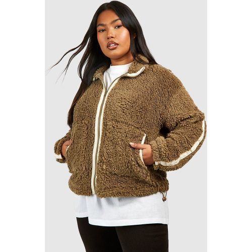 Grande Taille - Sweat En Polaire Zippé - 46 - boohoo - Modalova