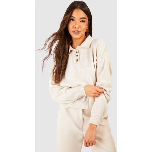 Pull En Maille Douce Avec Col À Revers - S/M - boohoo - Modalova