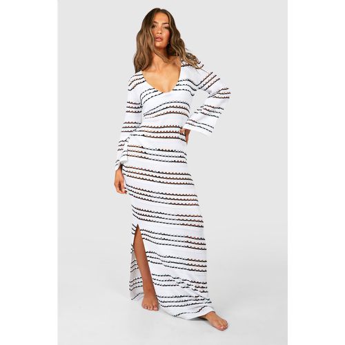 Tunique De Plage Longue En Crochet - boohoo - Modalova