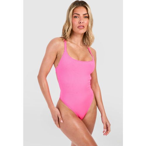 Maillot De Bain Côtelé À Dos Nu - 34 - boohoo - Modalova