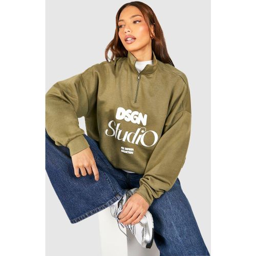 Tall" - Sweat Oversize À Col Zippé - 36 - boohoo - Modalova