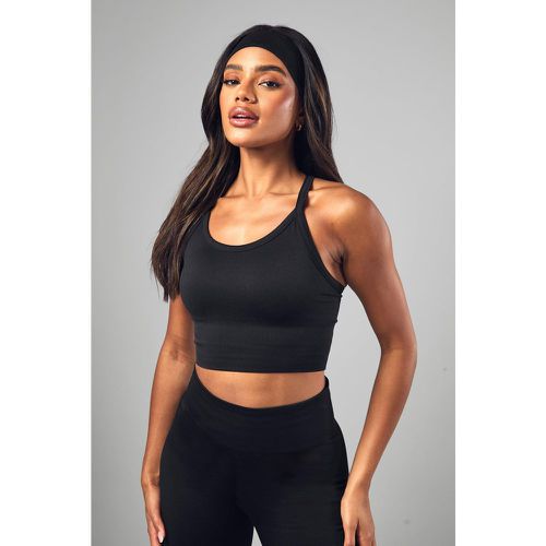 Brassière De Sport Longue Côtelée Sans Coutures - L - boohoo - Modalova