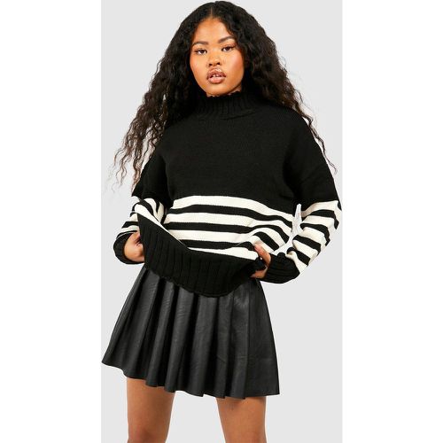 Petite" - Pull Rayé À Col Montant - M/L - boohoo - Modalova