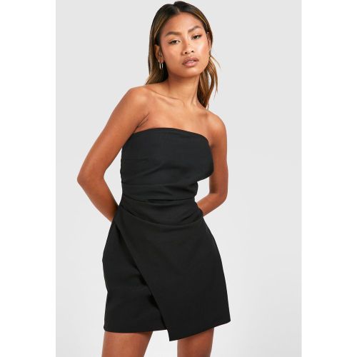 Robe Bustier De Tailleur Drapée Effet Lin - 34 - boohoo - Modalova