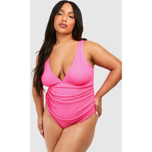 Grande Taille - Maillot De Bain Une Pièce Froncé - 44 - boohoo - Modalova