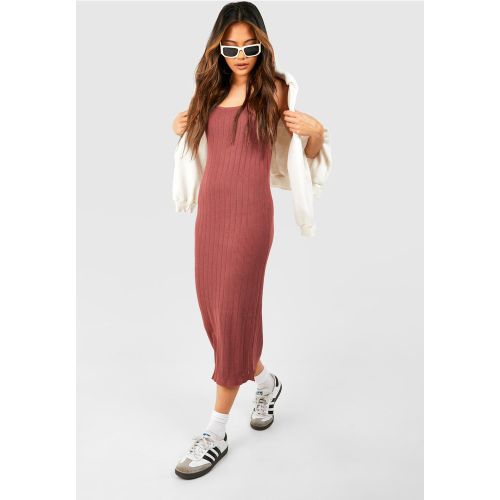 Robe Mi-Longue En Maille À Col Rond - 36 - boohoo - Modalova