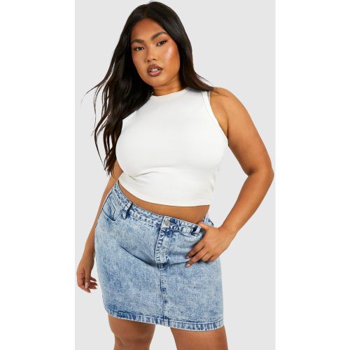 Grande Taille - Jupe En Jean Délavée - 56 - boohoo - Modalova