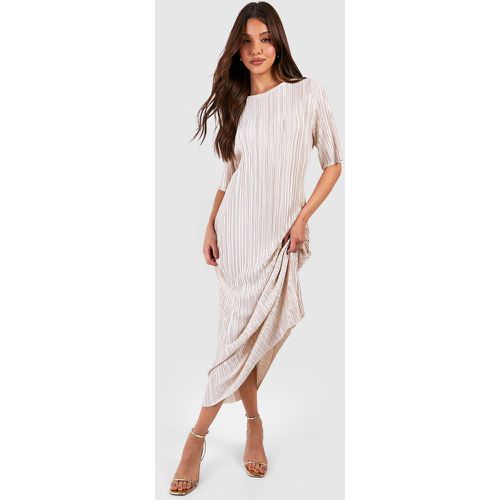 Robe T-Shirt Midaxi Effet Plissé - 40 - boohoo - Modalova