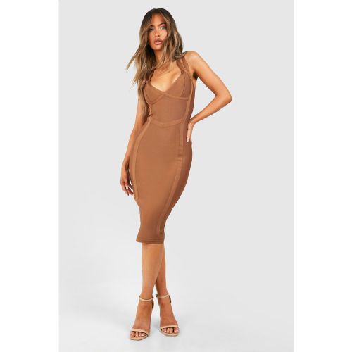 Robe Mi-Longue À Bretelles Doubles - 46 - boohoo - Modalova