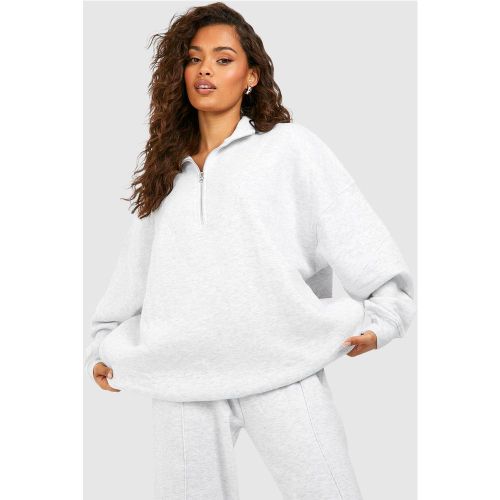 Sweat Oversize À Col Zippé - S - boohoo - Modalova