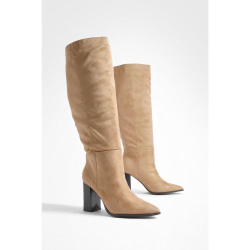 Bottes Hautes Pointues À Talon Carré - 38 - boohoo - Modalova