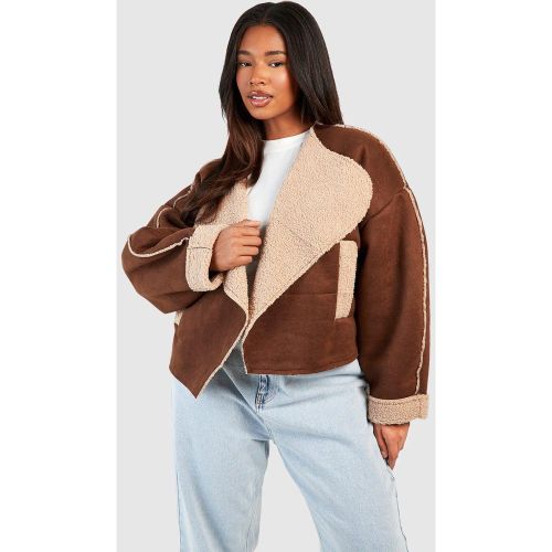 Blouson Aviateur À Col Oversize - 36 - boohoo - Modalova