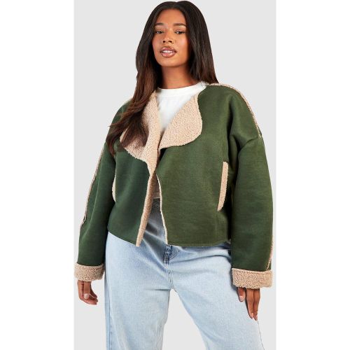 Blouson Aviateur À Col Oversize - 42 - boohoo - Modalova