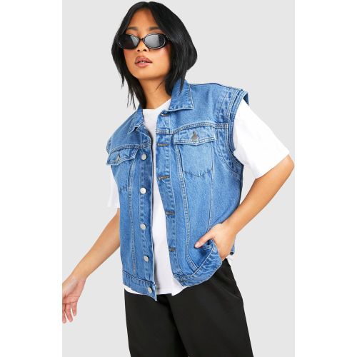Petite" - Veste Oversize En Jean Sans Manches - 34 - boohoo - Modalova
