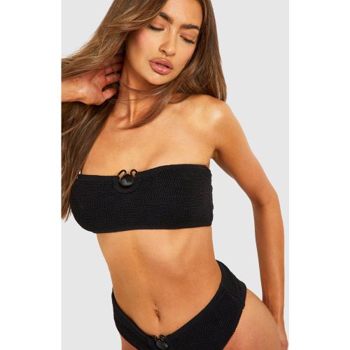 Haut De Maillot Bandeau Texturé Effet Froissé - 34 - boohoo - Modalova