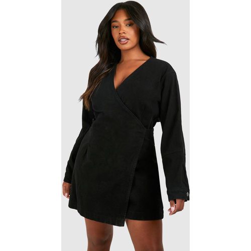 Grande Taille - Robe Portefeuille En Jean - 48 - boohoo - Modalova