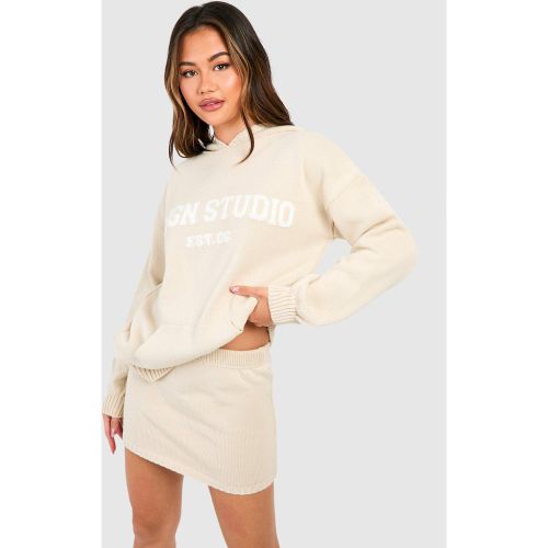 Ensemble En Maille Avec Sweat À Capuche Oversize Et Mini-Jupe - S - boohoo - Modalova