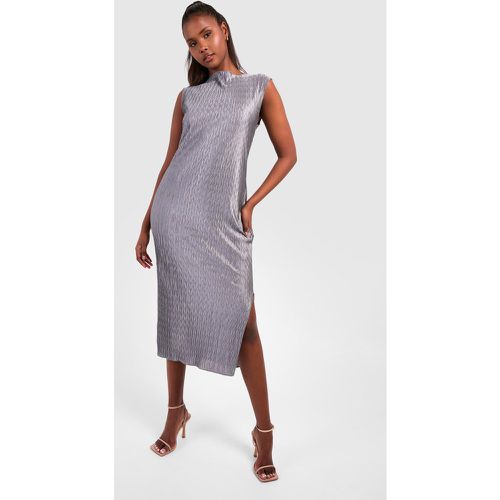 Robe Longue Plissée À Col Montant - 40 - boohoo - Modalova