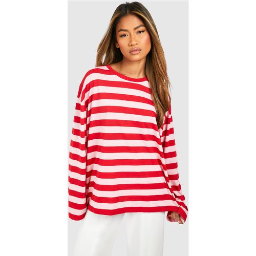 Wide Sleeve Stripe T-Shirt - boohoo - Modalova