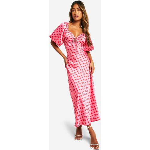 Robe Mi-Longue Satinée À Manches Bouffantes - 38 - boohoo - Modalova