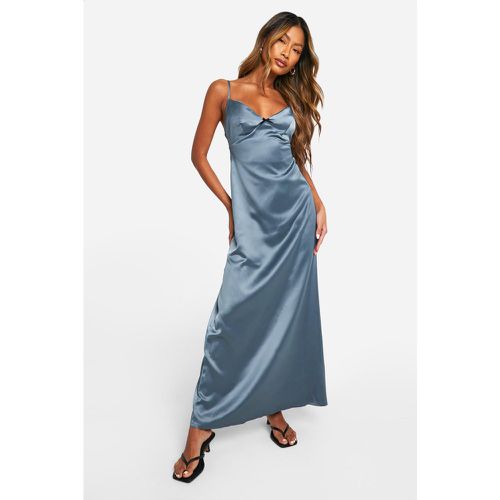 Robe Longue Satinée À Mini Nœud - 40 - boohoo - Modalova