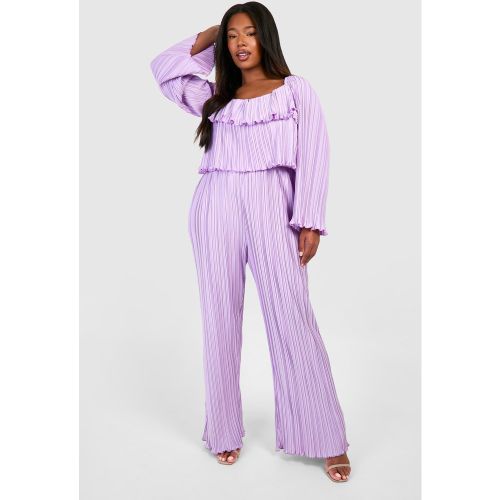 Grande Taille - Combinaison Large Plissée À Volants - 44 - boohoo - Modalova