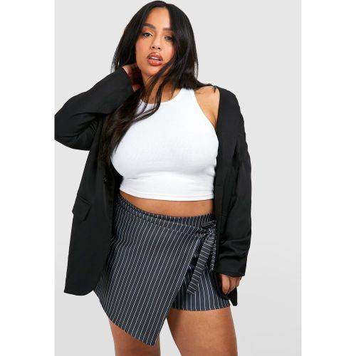 Grande Taille - Jupe-Short Nouée À Rayures Fines - 44 - boohoo - Modalova