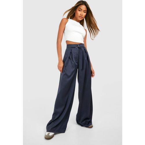 Pantalon Large Satiné À Ceinture - 36 - boohoo - Modalova