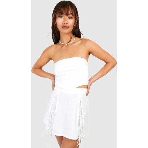 Mini-Jupe Nouée En Coton - 34 - boohoo - Modalova