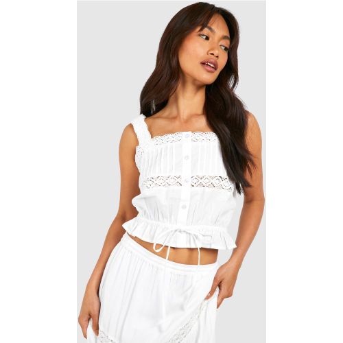 Crop Top En Coton À Bretelles - 34 - boohoo - Modalova